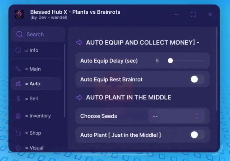 Blessed Hub X Plants vs Brainrots Script