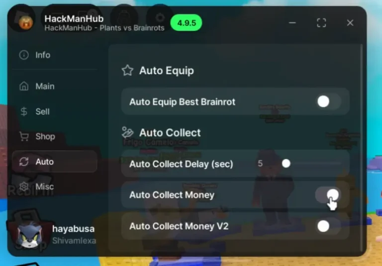 Hackman HUB Plants vs Brainrots Script